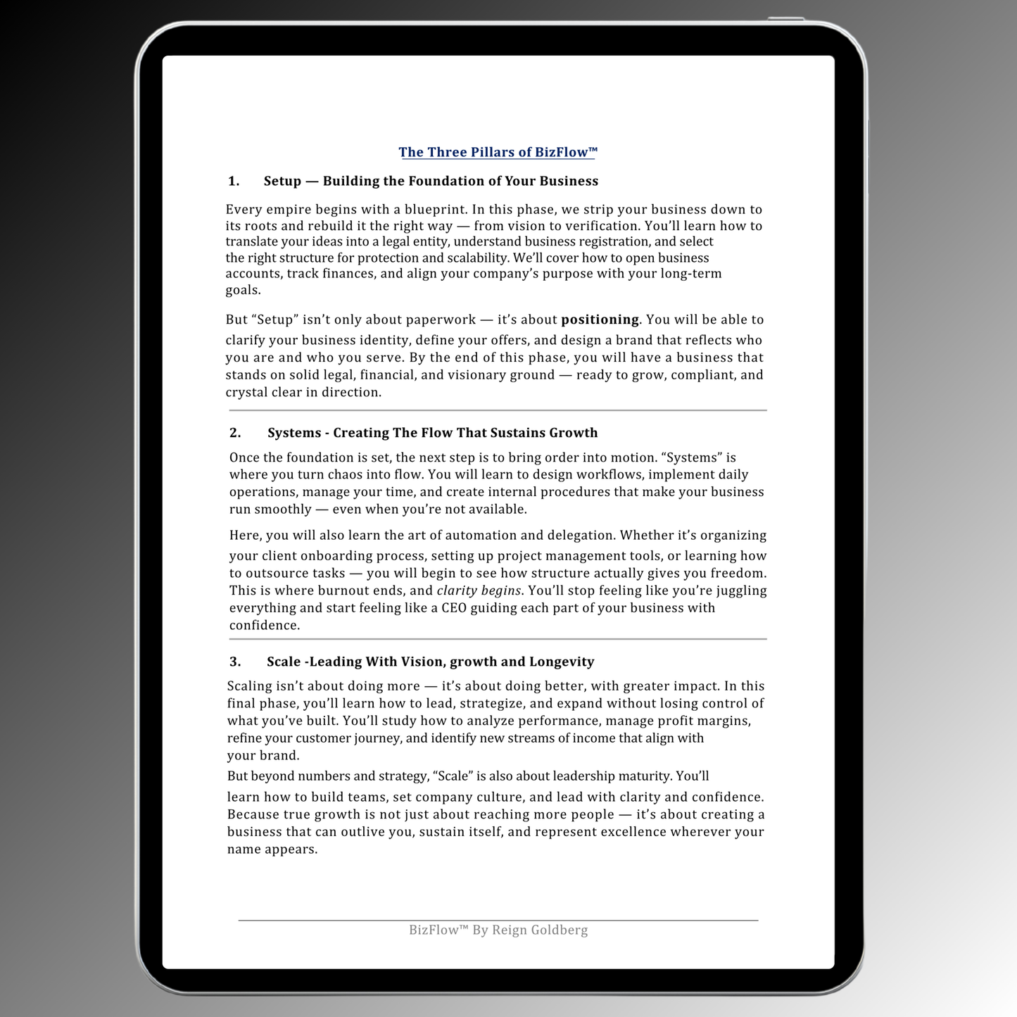 BizFlow™  | Global Biz Course